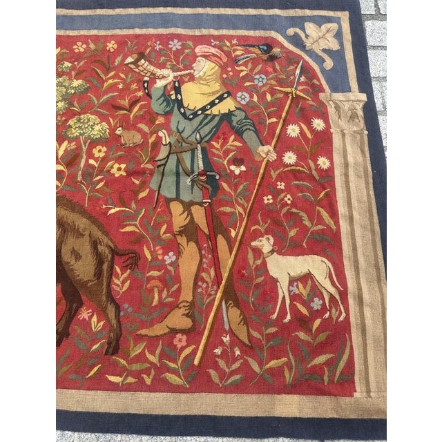 Beautiful Aubusson tapestry dating from the second half of the 20th century, woven in wool and depicting a richly detailed...