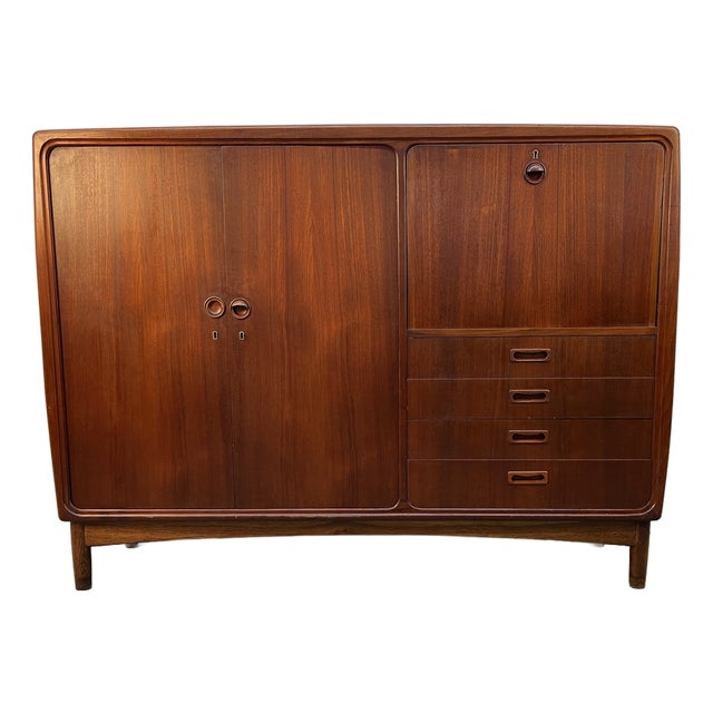 Danish Teak Mid-Century High-Boy Gentleman’s Wardrobe For Sale