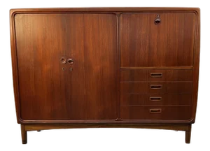 Danish Teak Mid-Century High-Boy Gentleman’s Wardrobe