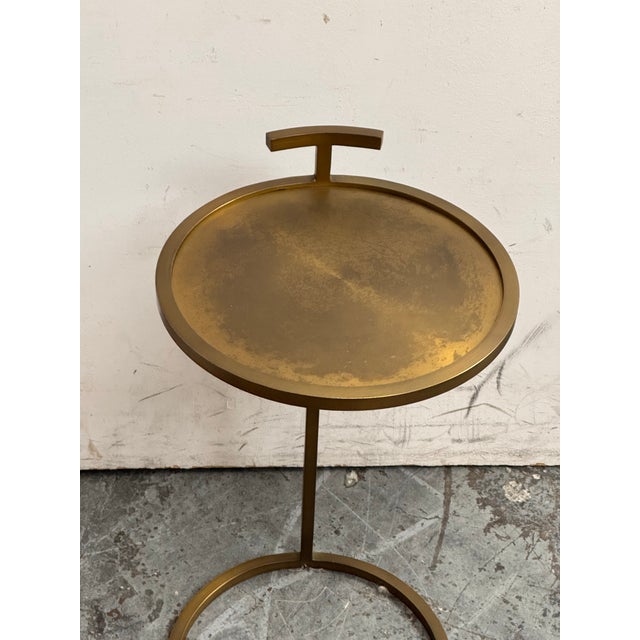 2010s Restoration Hardware 1930s Martini Round Side Table For Sale - Image 5 of 12