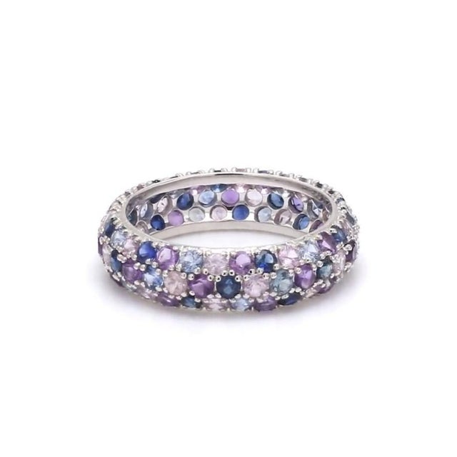 Metal Natural 2.50 cts blue and pink sapphire ring in 14k gold For Sale - Image 7 of 18