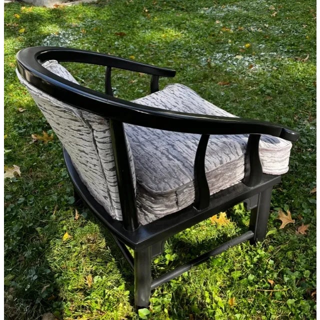 Refinished and Reupholstered - Century Furniture James Mont Ming Style Lounge Chairs - a Pair For Sale - Image 11 of 12