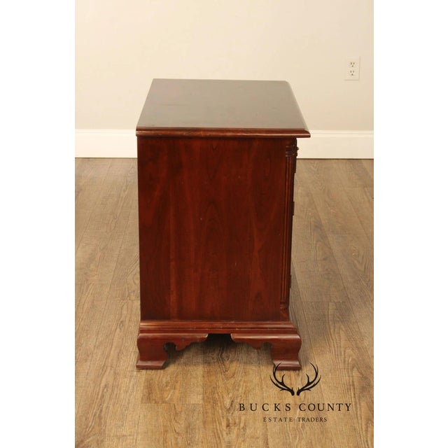 L. & J.G. Stickley, Inc. Stickley Chippendale Style Vintage Cherry Nightstand For Sale - Image 4 of 15