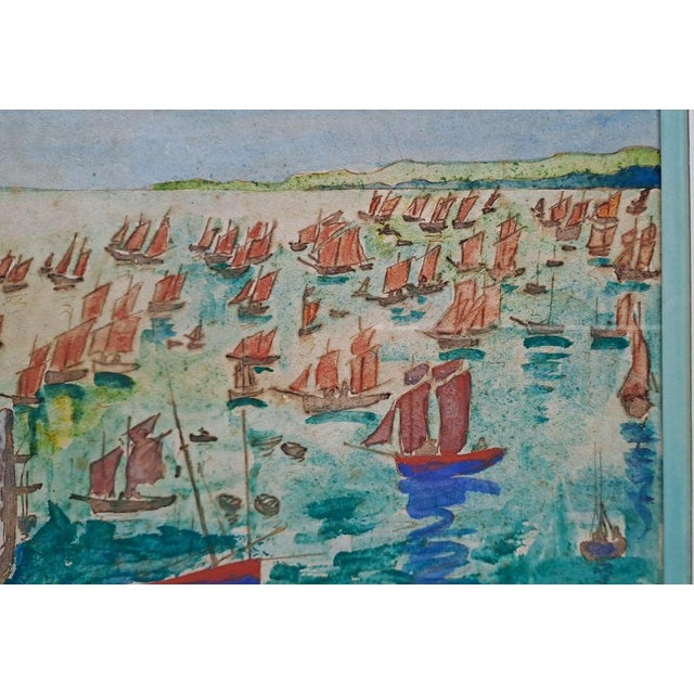 Elisée Maclet, Cancale, The Departure of The Caravan, Ink and Gouache For Sale - Image 4 of 8
