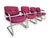 ▪️ 4 Mid Century Cantilevered Chairs ▪️Chairs in a deep maroon tweed like fabric ▪️Chrome bases in solid condition...