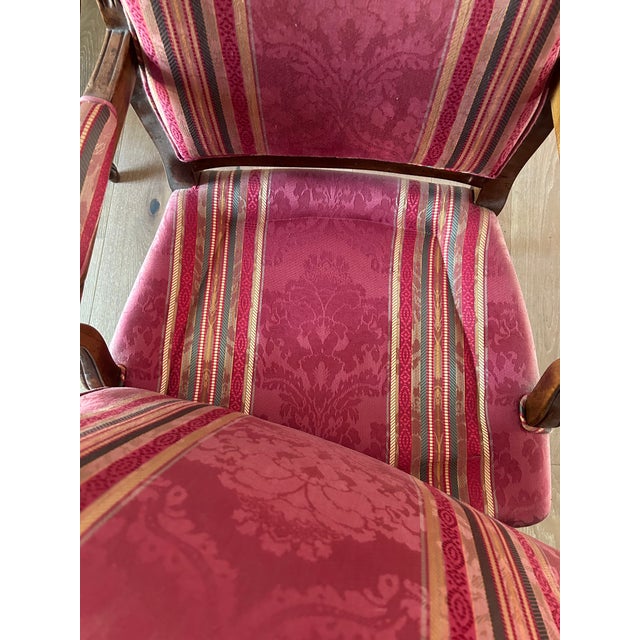 Rococo 1980s Pair of Louis XV Bergére Upholstered Accent Chairs For Sale - Image 3 of 11