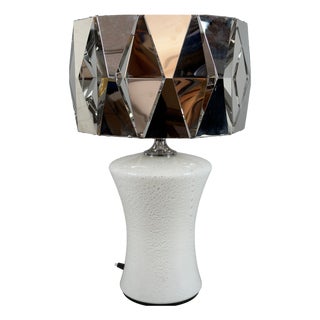 Murano Glass Table Lamp in Chrome, 1970 For Sale