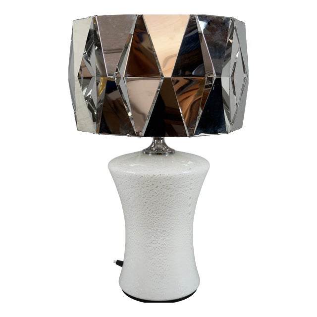 Murano Glass Table Lamp in Chrome, 1970 For Sale