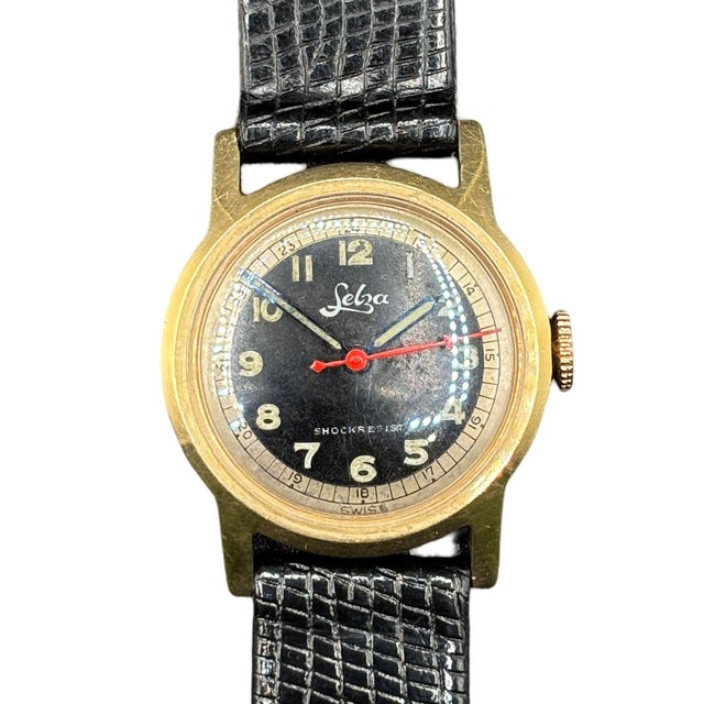 1940s Selza Automatic Wwii Military Aviation Pilot Cold Capped 14k Gold Watch For Sale In Los Angeles - Image 6 of 12