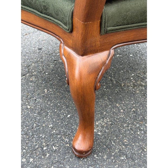 Brandywine Custom Calico Corner Upholstered Bergere Chair With Lattice Back For Sale - Image 10 of 10