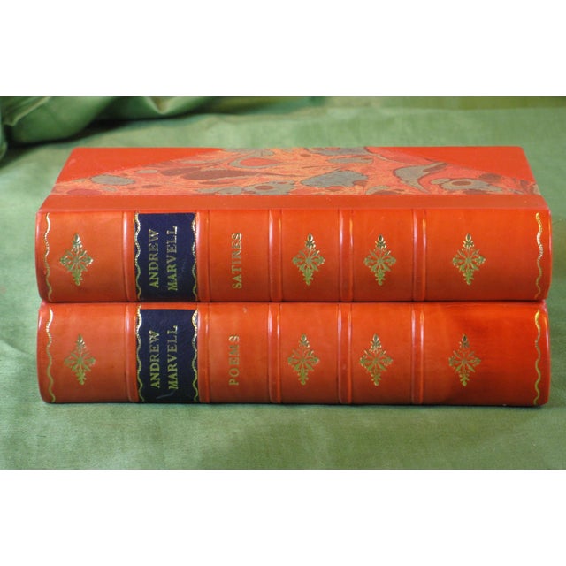Book Fine Binding Satires & Pomes by Andrue Marvell 1892 London 2 Vol. Hardcover For Sale - Image 18 of 18