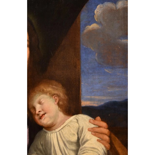 Follower of Giovan Battista Salvi, Baby Jesus, 1660, Oil on Canvas, Framed For Sale - Image 6 of 13