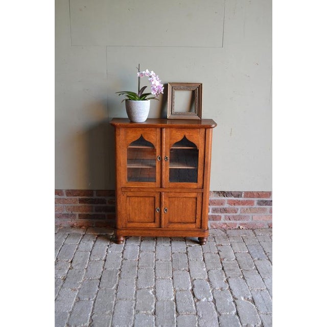 Antique Oak Wooden Display Cabinet For Sale - Image 10 of 10