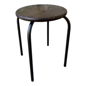 Wood and Metal Industrial Stool