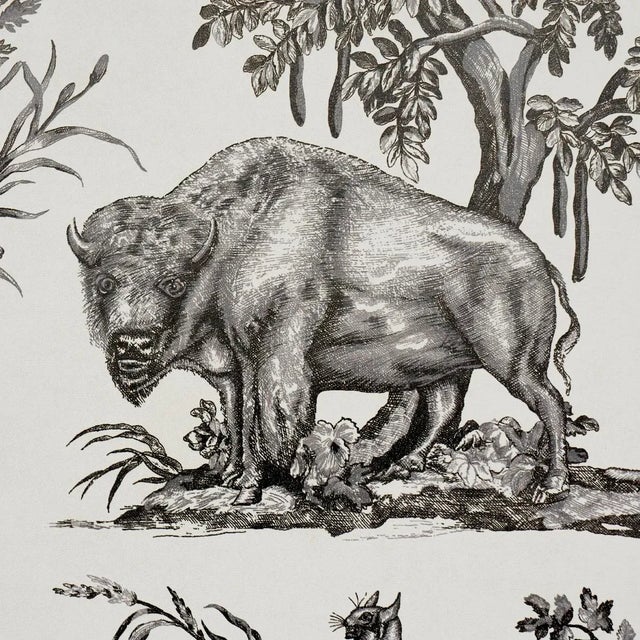 2020s SAMPLE - Schumacher Western Toile Wallpaper In Carbon For Sale - Image 5 of 7