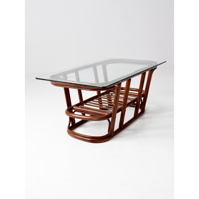 Mid-Century Rattan Coffee Table For Sale - Image 10 of 14