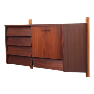 Dutch Hanging Wall Cabinet in Teak, 1960s For Sale