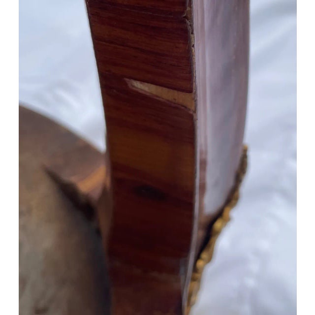 French Transitional Louis Xv/Xvi Style Oval Marquetry Side Table For Sale - Image 11 of 12