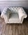 This is a beautiful RH KENSINGTON Chair in Flax Belgian Linen Basket Weave fabric – like new condition with a small faint...
