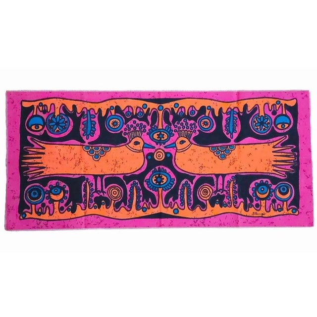 Mid-Century German Pop Art Screen Printed Wall Hanging by Traute Sänger, 1970s For Sale - Image 4 of 4