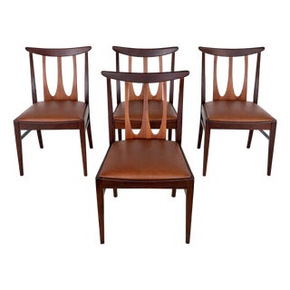 Brasilia Dining Chairs in Teak with Brown Vinyl Seats from G-Plan, 1960s, Set of 4 For Sale