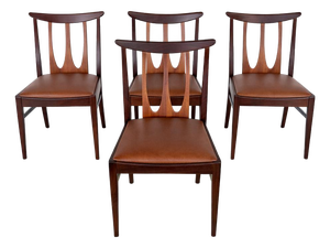 Brasilia Dining Chairs in Teak with Brown Vinyl Seats from G-Plan, 1960s, Set of 4
