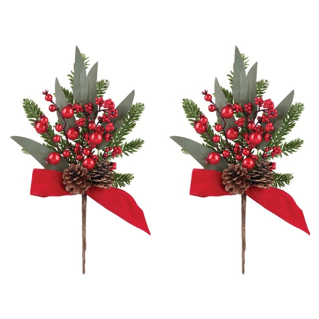 Kenneth Ludwig Chicago Fresh Touch Pine Berry Cone Spray (Set of 2) For Sale - Image 4 of 4