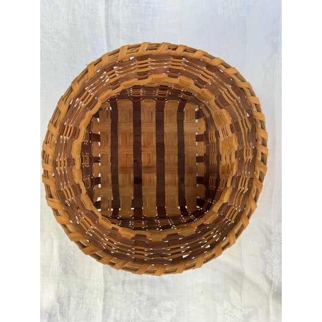 Wood 1980s Agnes Welch Woven Cherokee Basket - Signed and Dated For Sale - Image 7 of 9