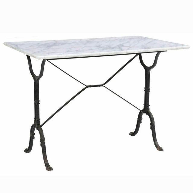 Early 20th Century French Marble-Top Cast Iron Bistro Table For Sale - Image 4 of 4