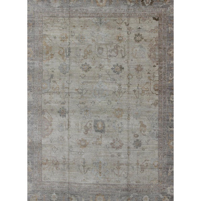 Turkish Angora Oushak Rug with All-Over Vining Floral Design Keivan Woven Arts. rug AN-120598, country of origin / type:...