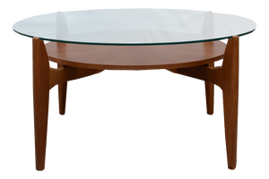 Vintage Coffee Table in Walnut and Glass, 1965