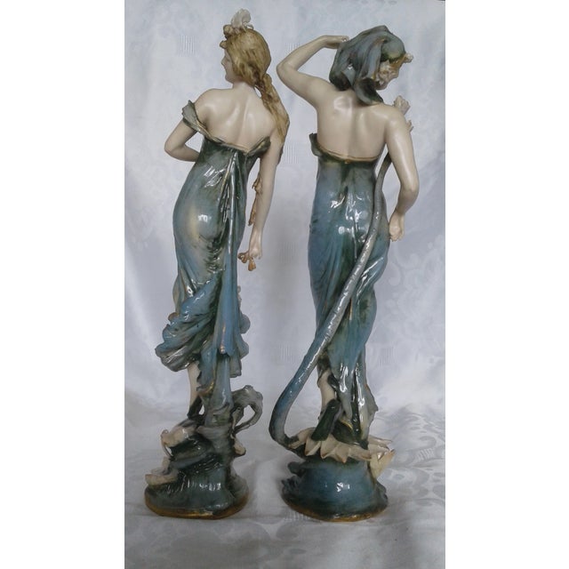 Pair of Turn Teplitz Bohemia Porcelain Figurines, Ca 1900 For Sale - Image 4 of 7