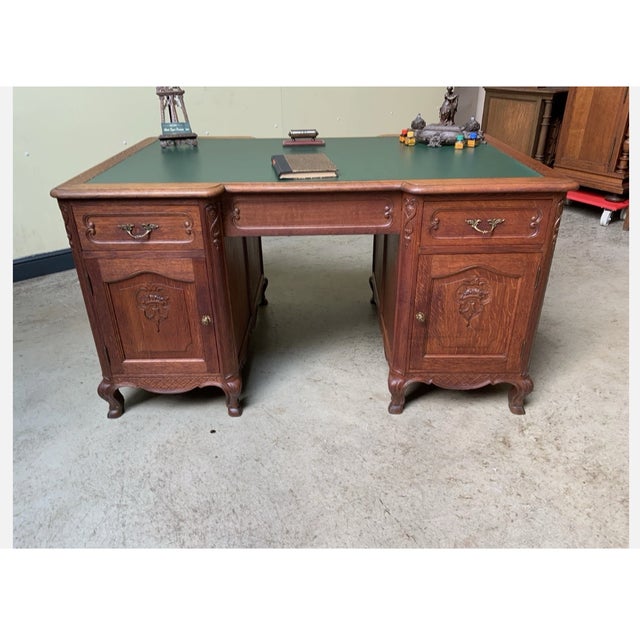 Antique Art Nouveau Double-Sided Desk, 1910 For Sale - Image 12 of 14