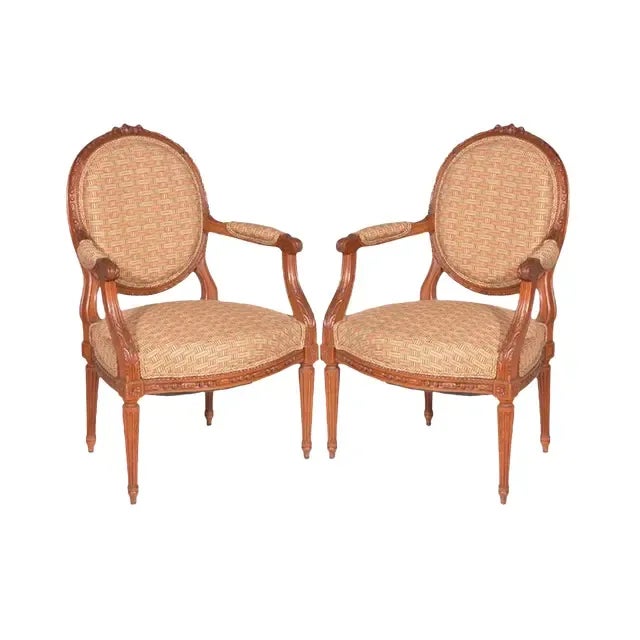 Pair of Traditional 19th Century Louis XVI Style Accent Chairs For Sale - Image 13 of 13