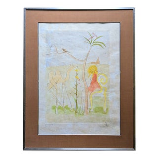 Salvador Dalí­, La Cour Du Lion (The Court of the Lion), 1974, Original Hand-Signed Color Engraving For Sale