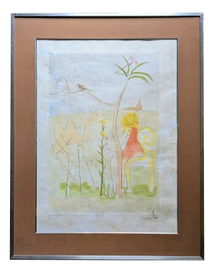 Salvador Dalí­, La Cour Du Lion (The Court of the Lion), 1974, Original Hand-Signed Color Engraving
