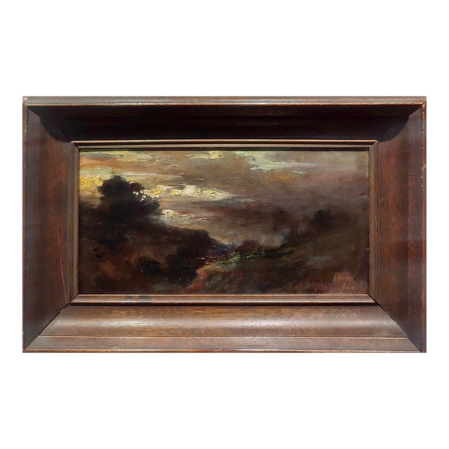 John Bond Francisco-Study of Santa Ana Canyon at Dusk-Oil Painting C.1900s For Sale