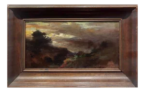 John Bond Francisco-Study of Santa Ana Canyon at Dusk-Oil Painting C.1900s