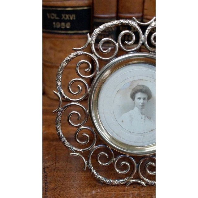 Metal Antique Victorian English Brass Ring Photos Frames, Set of 2 For Sale - Image 7 of 13