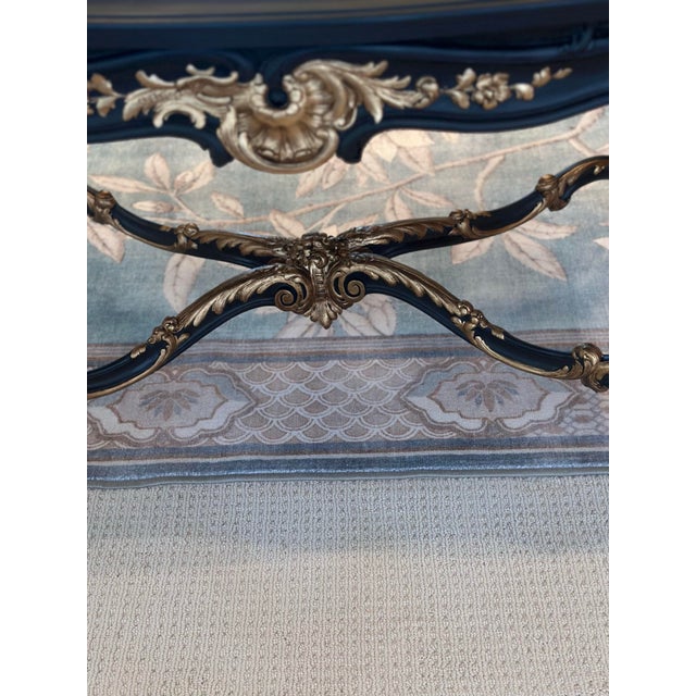 1950s 1950s French Rococo / Mid Century Revival Center Table in Matte Ebonized Finish For Sale - Image 5 of 10