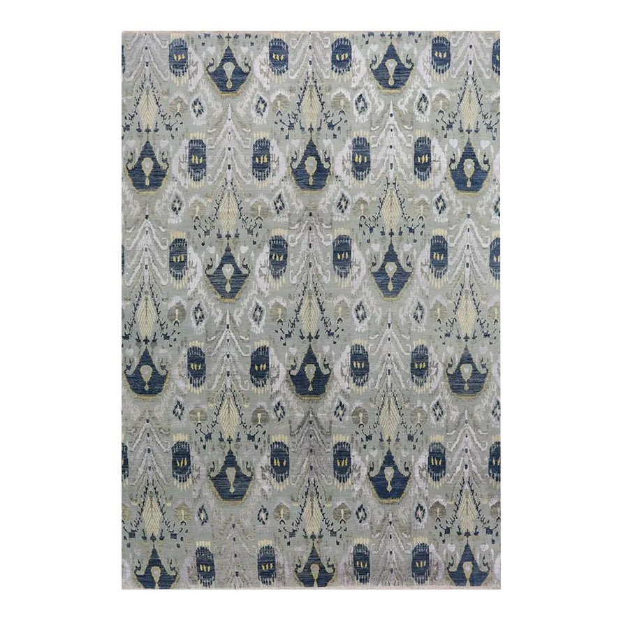Handwoven Indian Ikat Area Rug- 10′1″ × 14′1″ | Chairish