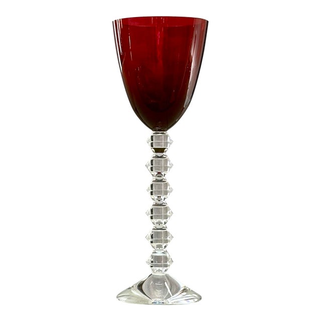 Vintage Baccarat Vega Ruby Red Rhine Wine Glass For Sale