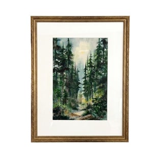 1972 Forestscape Watercolor Signed "Berg"