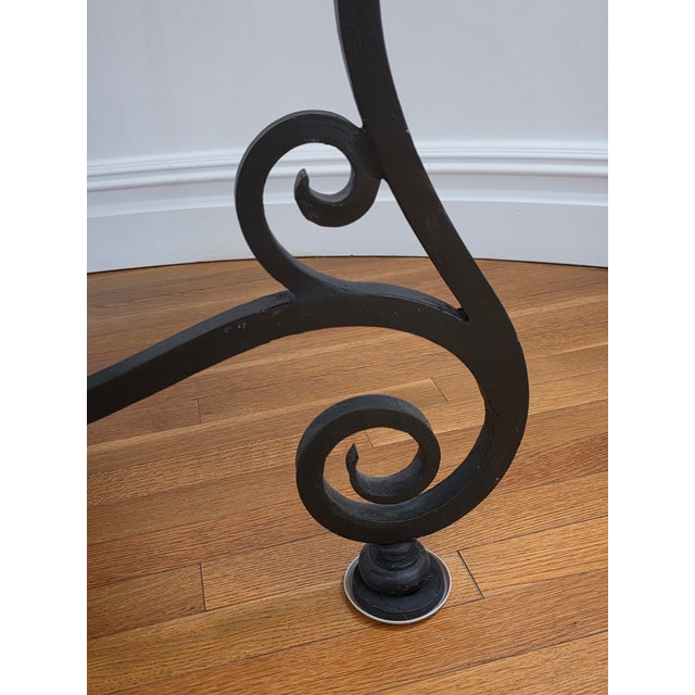 Vintage 54" Round Carrara Marble & Iron Center Table For Sale - Image 9 of 11