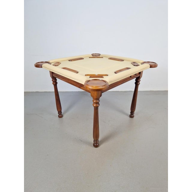 Game Table in Walnut and Leather from Valenti, Spain, 1970s For Sale - Image 12 of 18