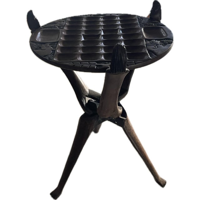 Vintage Hand-Carved African Game Table / Mancala Table From Malawi For Sale - Image 12 of 12
