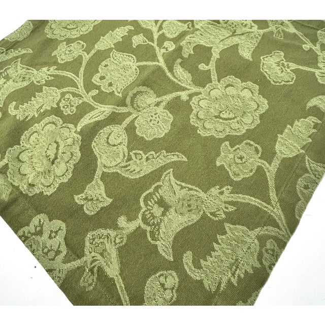 Late 20th Century Pottery Barn Green Jacquard Cloth Napkins – Botanical Floral Tabletop Linens - Set of 8 For Sale - Image 11 of 13