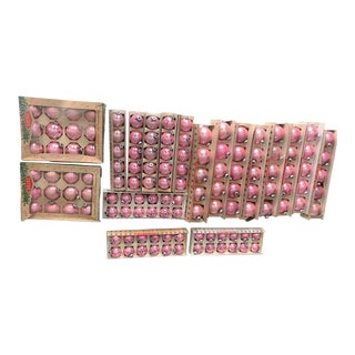 Huge Lot of Pink Globe Ornaments - Collection of 150 For Sale