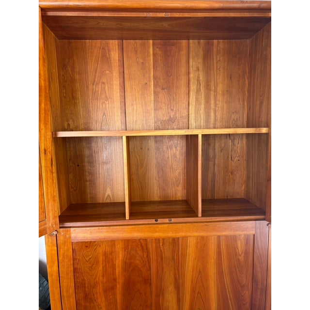 Vintage 1980 Thos Moser Shaker Cherry Cupboard Desk For Sale - Image 4 of 15