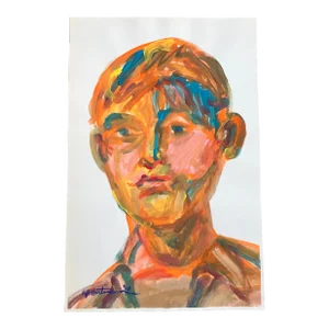 Contemporary Original Abstract Male Portrait Painting by Ej Hartmann
